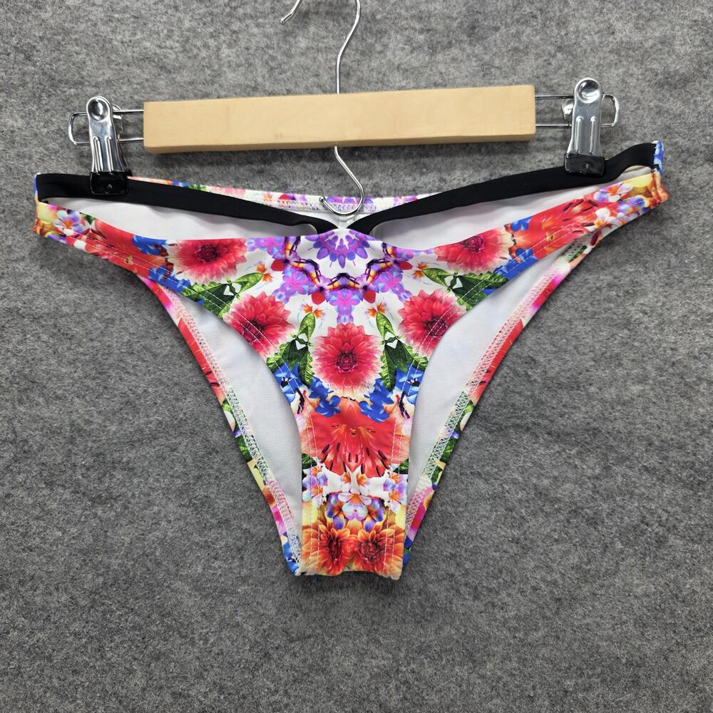 Pursuit Bikini Bottom Womens Medium Multicolor Floral Cheeky Swimwear EBJ806